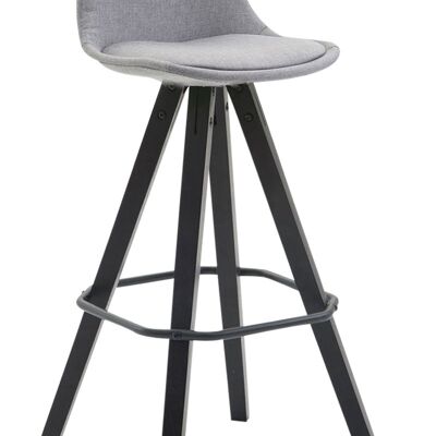 Bar stool Franklin fabric Square black Gray 44x38x94.5 Gray Material Wood