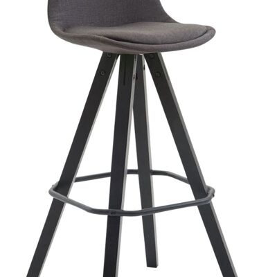 Tabouret de bar Franklin tissu Square noir gris foncé 44x38x94,5 gris foncé Matière Bois