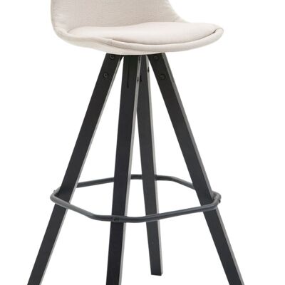 Bar stool Franklin fabric Square black cream 44x38x94.5 cream Material Wood