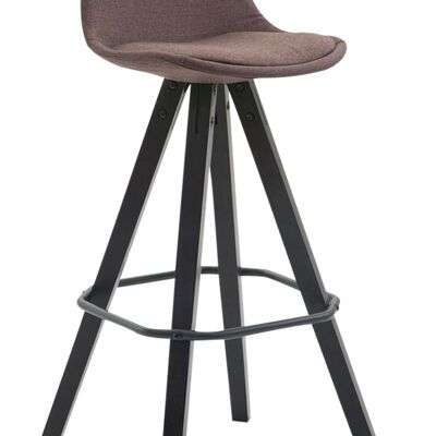 Tabouret de bar Franklin tissu Square marron noir 44x38x94.5 marron Matière Bois