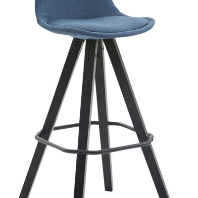 Bar stool Franklin fabric Square black blue 44x38x94.5 blue Material Wood