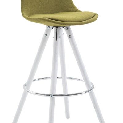 Bar stool Franklin fabric Round white vegetable 44x38x94.5 vegetable Material Wood