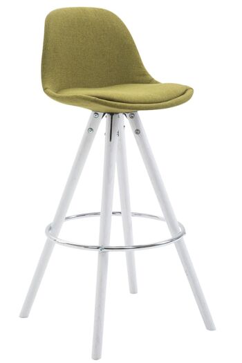 Tabouret de bar Franklin tissu Round blanc végétal 44x38x94.5 végétal Matière Bois 1