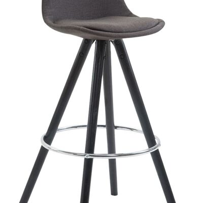 Sgabello da bar tessuto Franklin rotondo nero grigio scuro 44x38x94,5 grigio scuro Materiale Legno