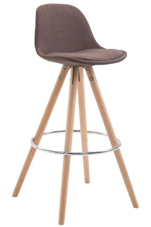 Barkruk Franklin stof rond naturel bruin 44x38x94,5 bruin Materiaal Hout