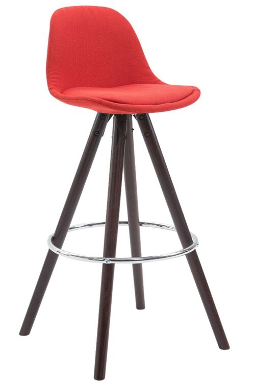 Barkruk Franklin stof ronde cappuccino rood 44x38x94,5 rood Materiaal Hout