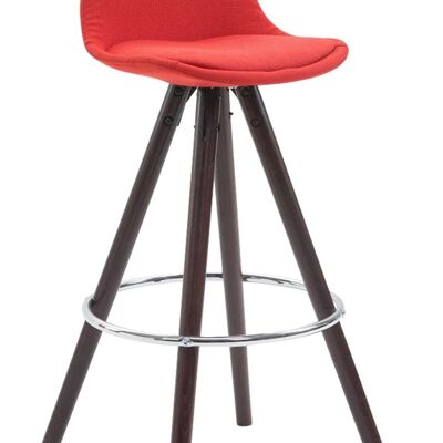 Sgabello da bar Franklin tessuto rotondo cappuccino rosso 44x38x94,5 rosso Materiale Legno