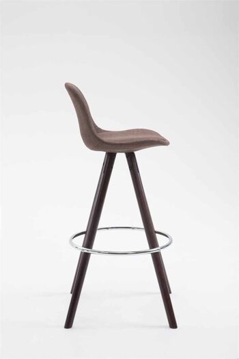 Tabouret de bar Franklin tissu rond cappuccino marron 44x38x94,5 marron Matière Bois 3