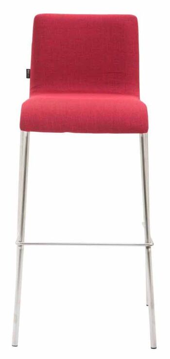 Lot de 2 tabourets de bar Cadeau tissu rond plat inox rouge 45x43x101 rouge Matière métal 2