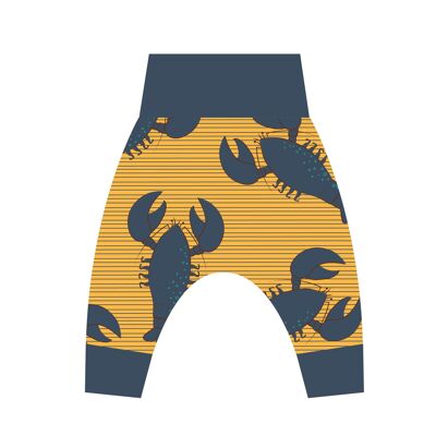 Pre-Order Blue Lobsters on Gold Organic Jersey Harems