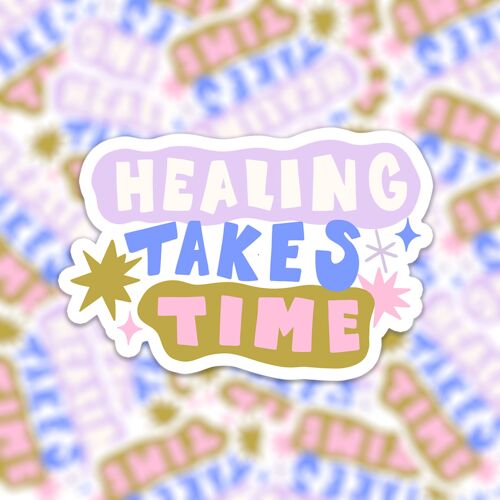 Vinyl sticker quote healing takes time