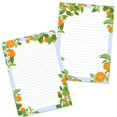 Bloc de notas de frutas naranjas