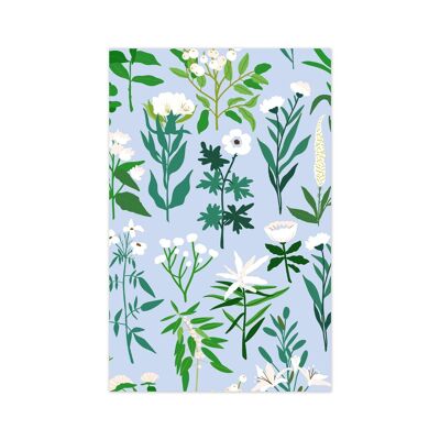 Minicard/cartellino regalo fiori selvatici blu