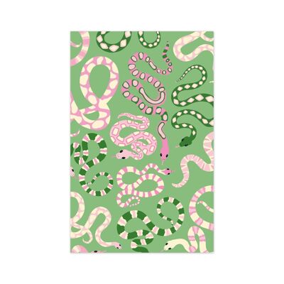 Minicard/cartellino regalo motivo serpenti