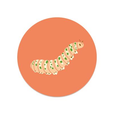 Round sticker Caterpillar