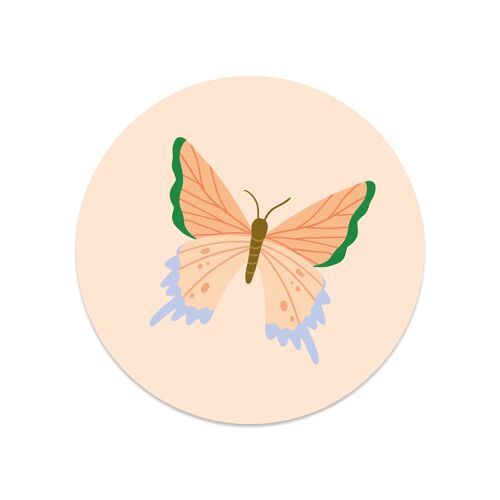 Round sticker butterfly