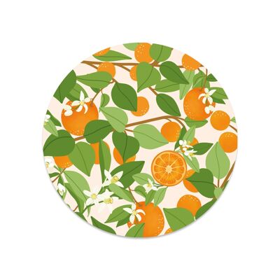 Autocollant rond motif oranges