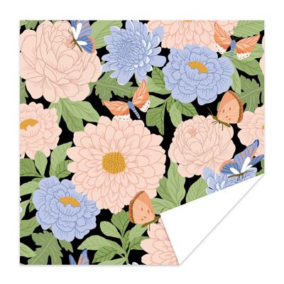 Luxury wrapping paper chic flowers