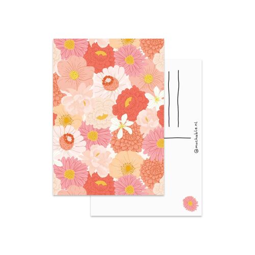 Card pink flowers