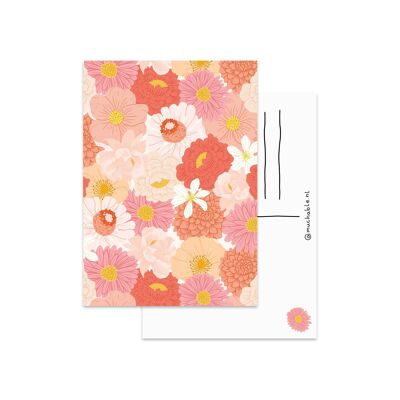 Flores de tarjeta rosa