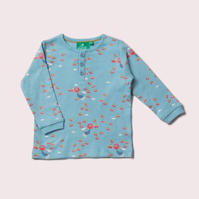 Kirschblüten-Knopf-T-Shirt