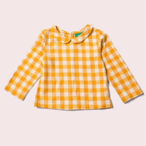 Golden Check Classic Blouse