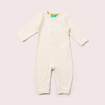 Oatmeal Ribbed Organic Romper Playsuit