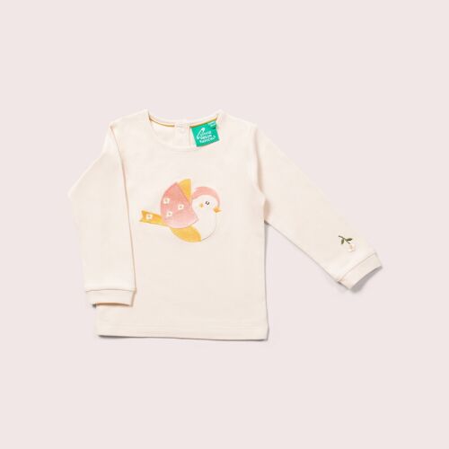 Autumn Bird Applique Long Sleeve T-Shirt