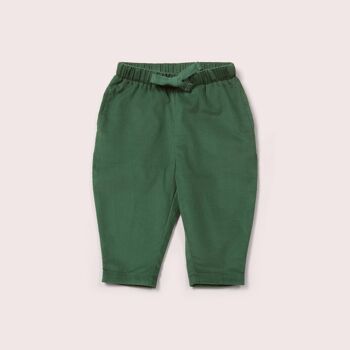 Pantalon confortable vintage en velours côtelé vert 1