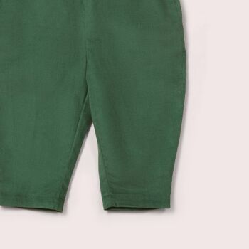 Pantalon confortable vintage en velours côtelé vert 2