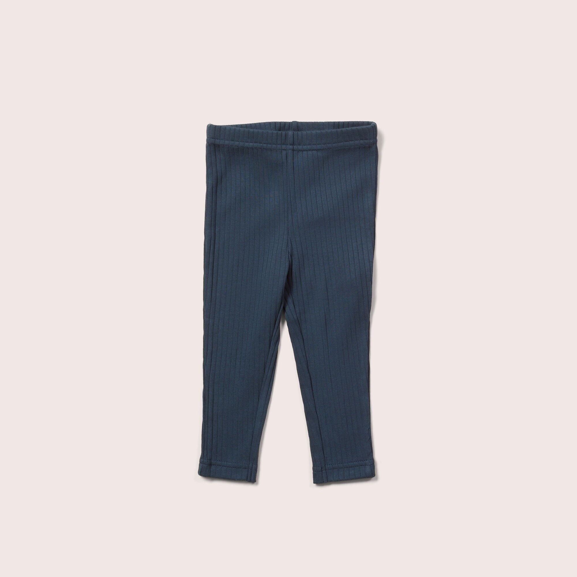 Leggings a costine blu notte