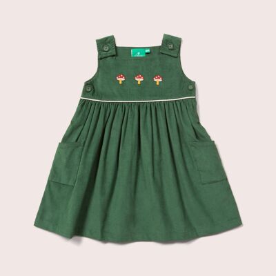 Vestido de pana bordado Toadstool Pinny