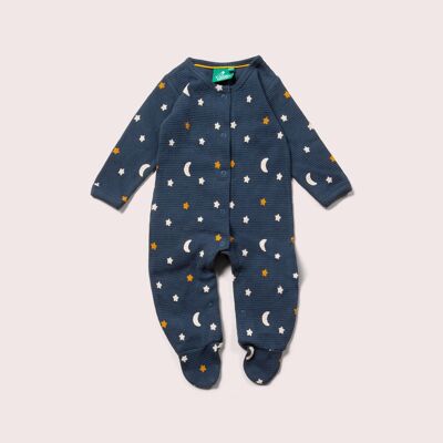 Tutina organica Navy Waffle Stars