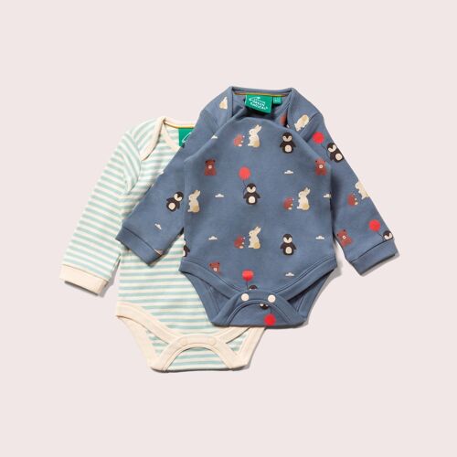 Arctic Friends Organic Baby Bodysuit Set - 2 Pack