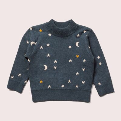 Dall'uno all'altro maglione lavorato a maglia con stelle dorate