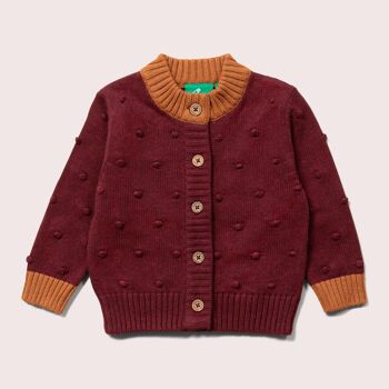 From One To Another Berry Popcorn Cardigan tricoté douillet 1