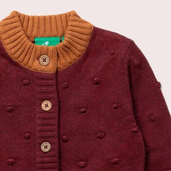 From One To Another Berry Popcorn Cardigan tricoté douillet 2