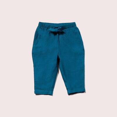 Deep Blue Corduroy Pull On Trousers