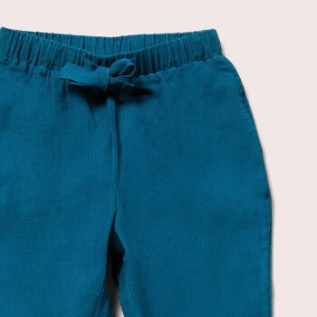 Pantalon à enfiler en velours côtelé bleu profond 2
