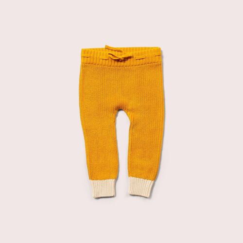 Gold Tie Waist Knitted Joggers