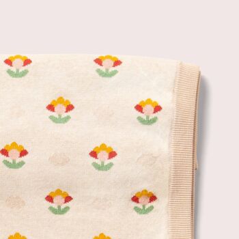 Couverture de bébé en tricot doux à fleurs 2