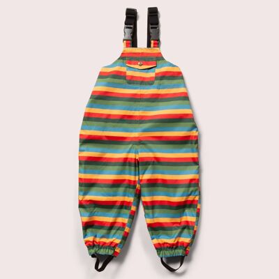 Rainbow Stripe Adventure Wasserdichte, recycelte Latzhose