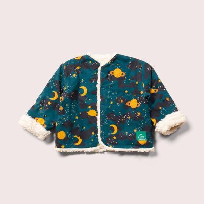 Saturn Nights Kragenlose Wende-Kuscheljacke