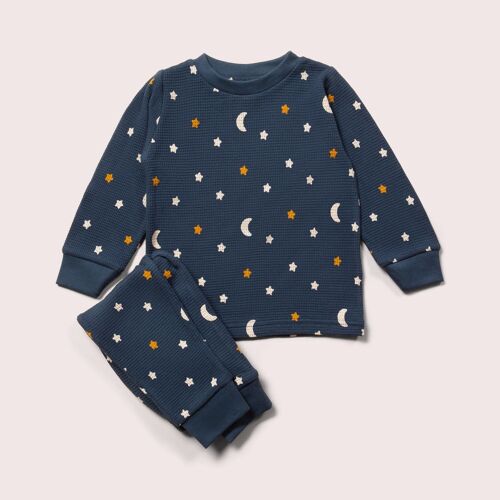 Navy Waffle Stars Organic Pyjamas