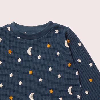 Pyjama bio bleu marine étoiles gaufrées 2
