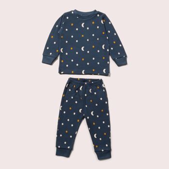 Pyjama bio bleu marine étoiles gaufrées 4