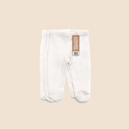 Natural Footed Baby Trousers - Pack of 3