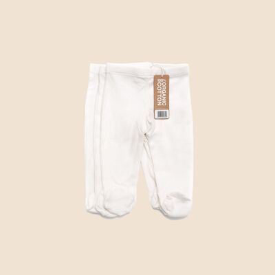 Pantalon bébé à pieds naturels - Lot de 3