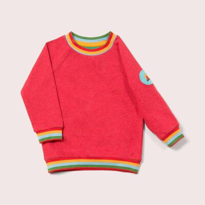 Rot meliertes Regenbogen-Raglan-Sweatshirt