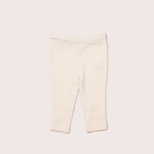 Cream Rib Essential Leggings